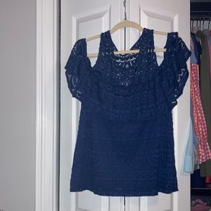 Blue lace Lilly Pulitzer with off shoulder detail